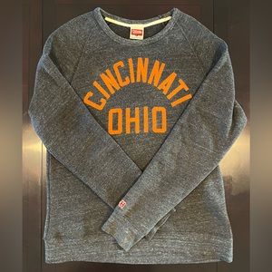 Homage - Men's Heather Gray "Cincinnati, Ohio" Bengals Crewneck - Size L